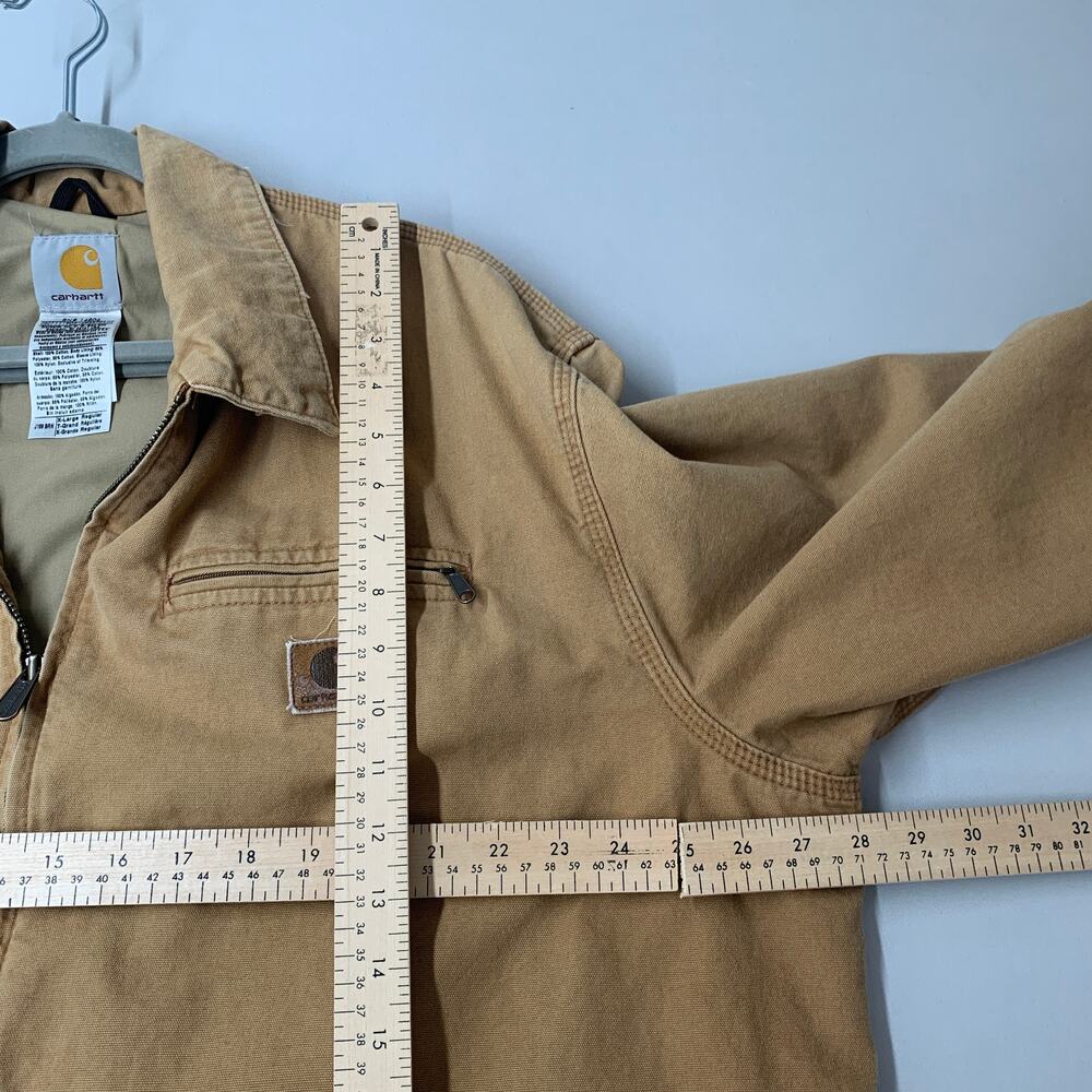 Carhartt Canvas Jacket Mens XL Brown Lined Bomber Work Full Zip Vintage 1990s - Picture 6 of 12